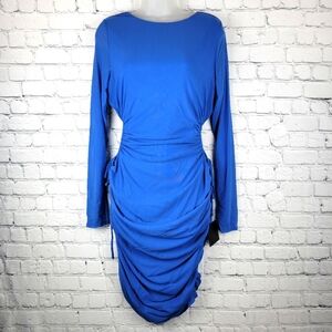 NWT Lulus Size XL Long Sleeve Side Cutout Ruched Dress